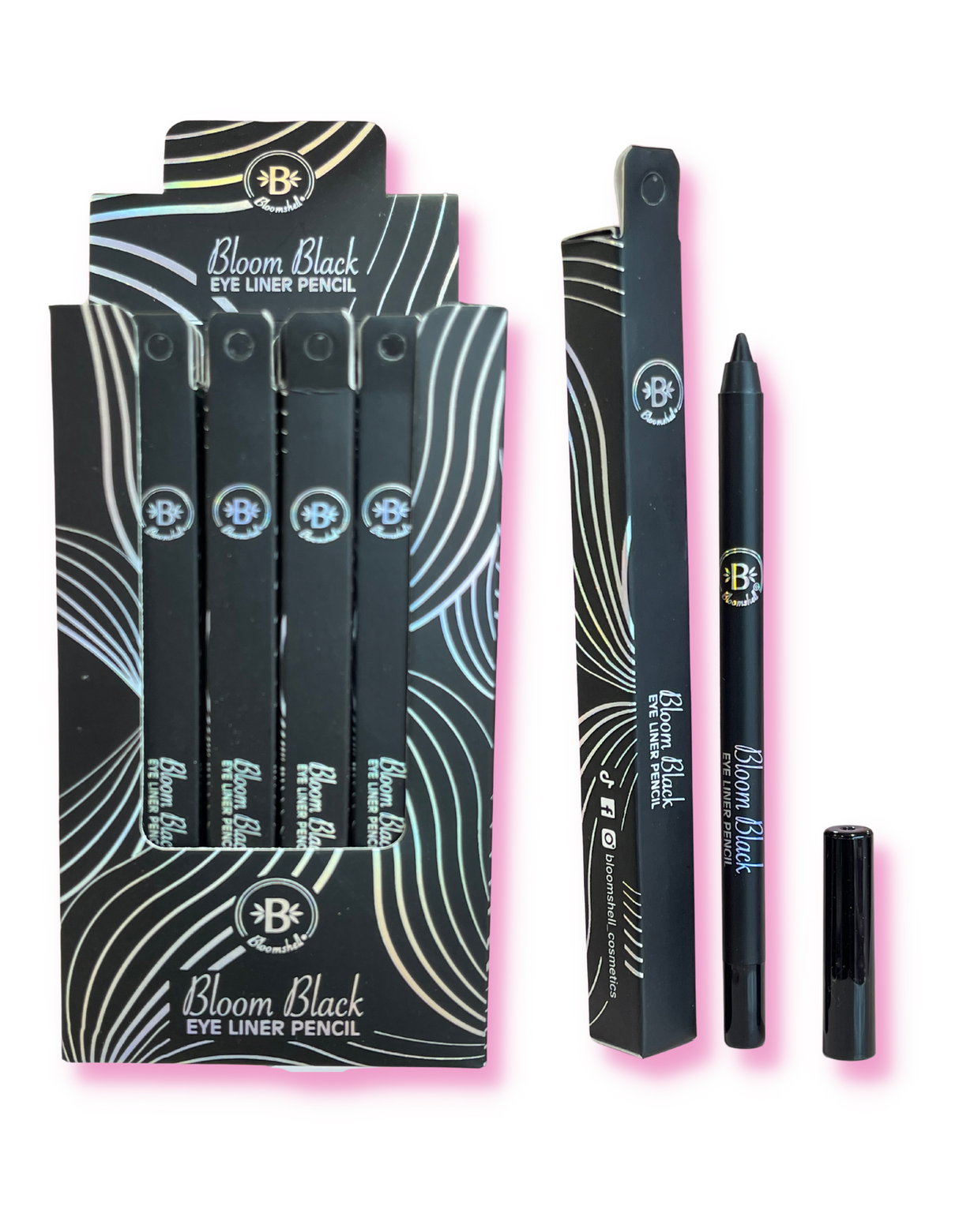 BLOOMSHELL - BLOOM BLACK EYELINER PENCIL - DISPLAY 24 PC