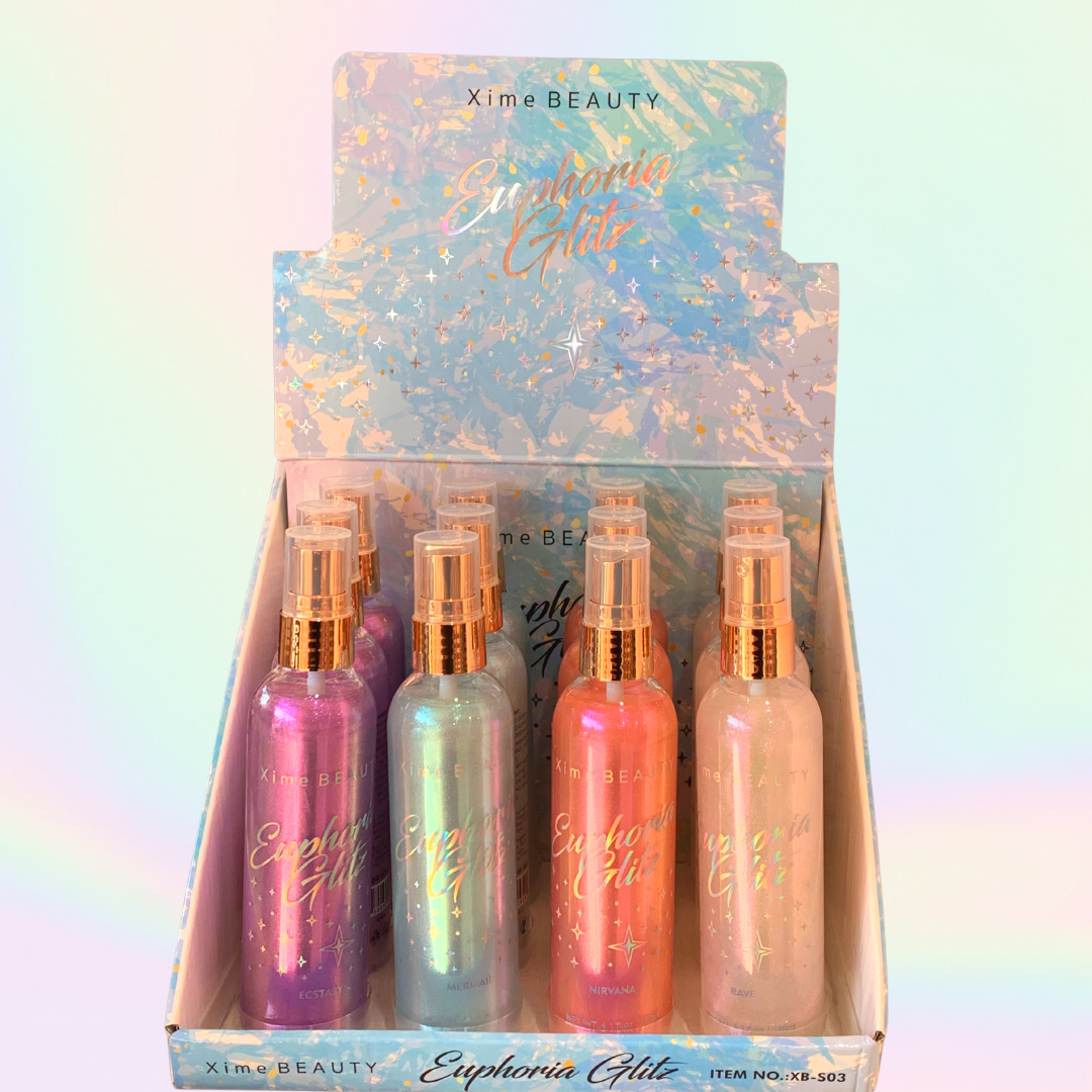 XIME BEAUTY EUPHORIA GLITZ BODY SPRAY DISPLAY 12 PCS DISPLAY