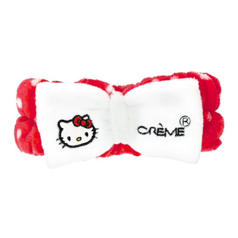 THE CREME SHOP - PLUSH SPA HEADBAND- RED AND WHITE(1PC)
