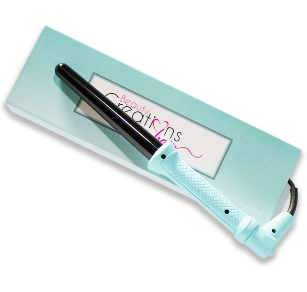 Teal Hair Styling Wand CkeyiN 32mm Flat-Tube Curling Iron, 2-Speed Temperature  main image 4