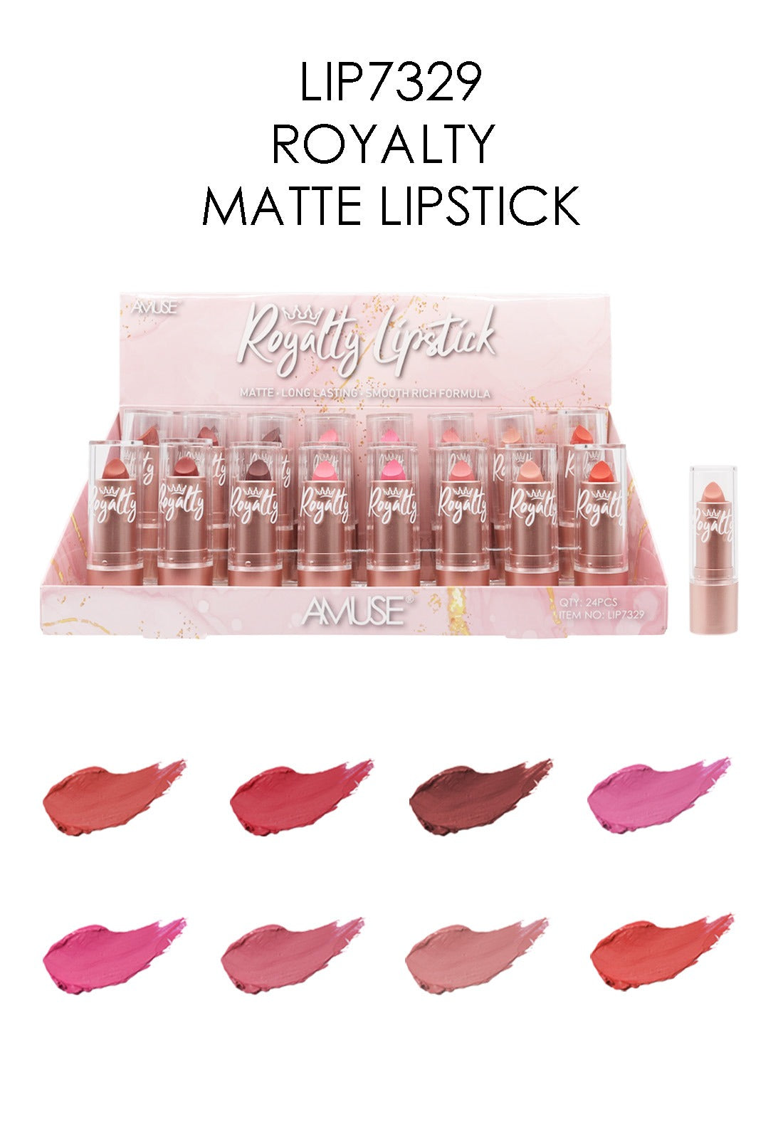 AMUSE - ROYALTY LIPSTICK LIPSTICK - DISPLAY 24PC