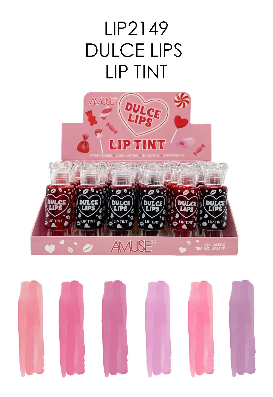 AMUSE - DULCE LIPS - TINTE DE LABIOS- (24PCS)