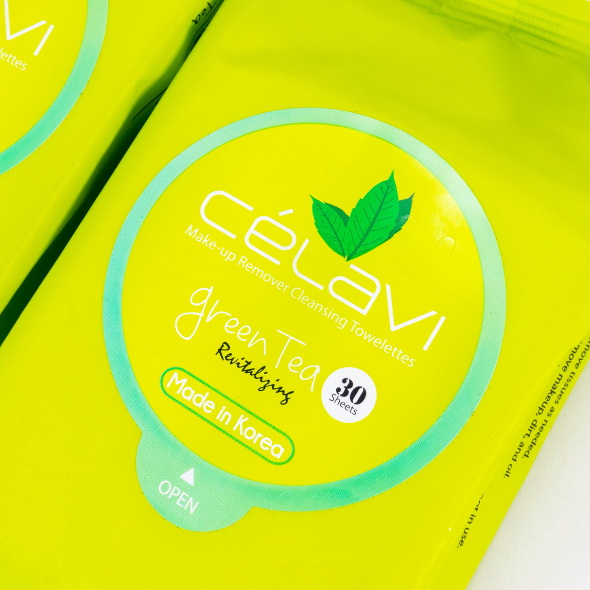 CELAVI - GREEN TEA CLEANSING WIPES - 6 PC