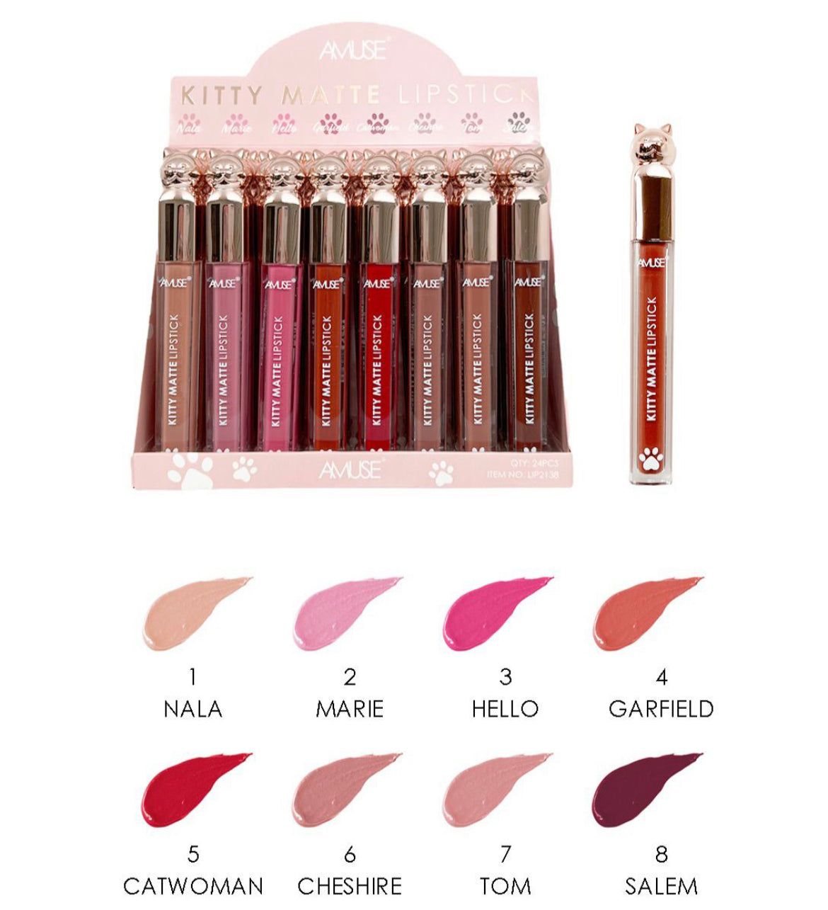 AMUSE - KITTY MATTE LIPSTICK-24PCS