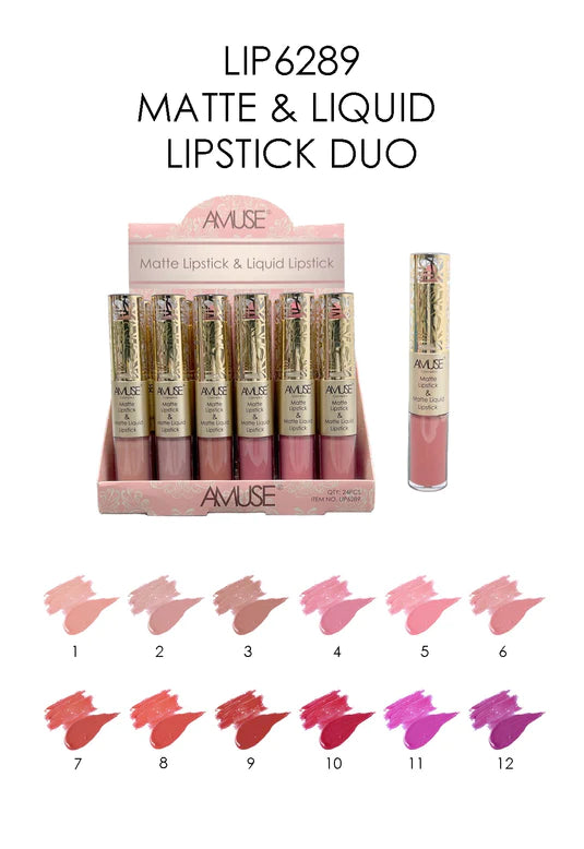 AMUSE -  MATTE & LIQUID LIPSTICK DUO - DISPLAY 24PC